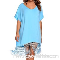 Zeagoo Women's Summer Classic Striped Printed Beachwear Bikini Swimwear Cover Up B_sky Blue B072Z91XGL